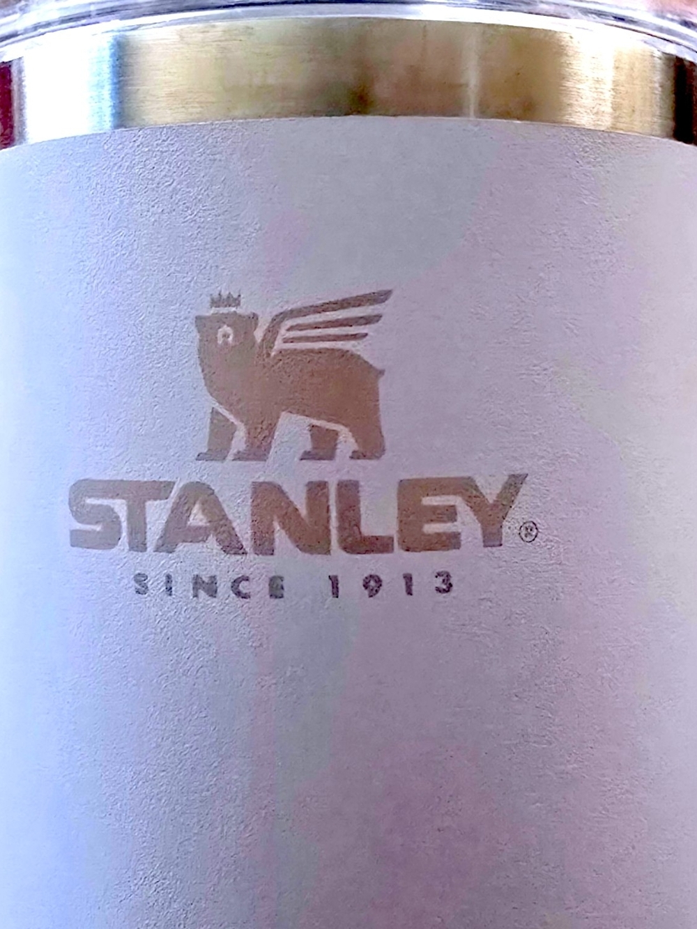 Stanley Light Gray Travel Tumbler with Handle and Clear Lid - Picture 3 of 5